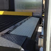 edge of dock leveler from truck view