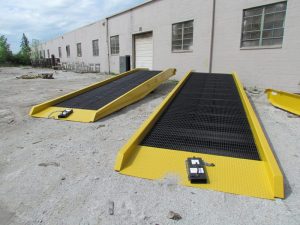 Extra large yard ramps in use